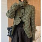 Tweed Cropped Button-up Jacket