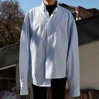 Striped Asymmetric Hem Shirt