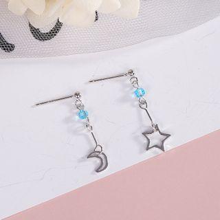 Non-matching Moon Star Drop Earring 1 Pair - Es628 - One Size
