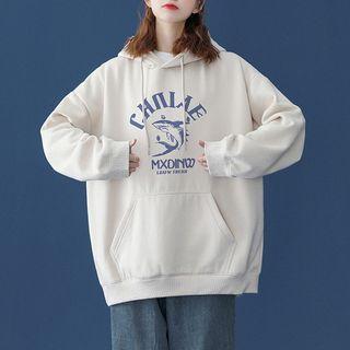 Shark Print Oversized Hoodie