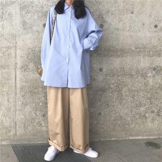 Long-sleeve Shirt / Wide-leg Pants