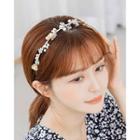 Flower Motif Pearly Hair Band