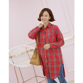 Pocket-front Cutout-side Shirtdress