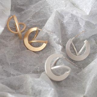 Hoop Accent Swirl Link Earrings