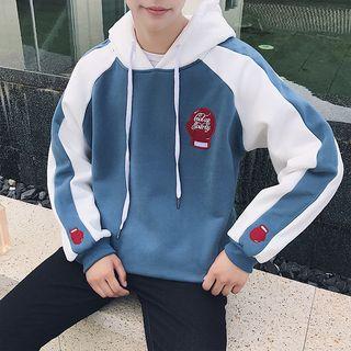 Embroidered Contrast Trim Hoodie