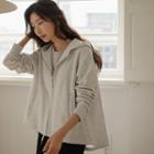 Dip-back A-line Zip-up Hoodie