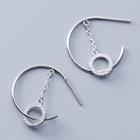 925 Sterling Silver Dangling Hoop & Open Hoop Earring 1 Pair - S925 Silver - Silver - One Size