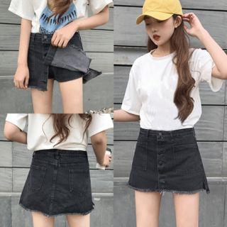 Fray A-line Skort