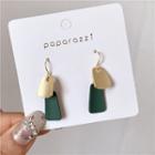 Geometry Drop Earring 1 Pair - Gold & Green - One Size
