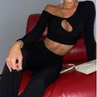 Set: Long-sleeve Cutout Top + Pants
