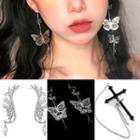 Cross / Wings Rhinestone Earring