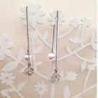 Faux Pearl Caged Rhinestone Dangle Earring 1 Pair - Silver - One Size