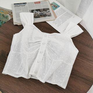 Crochet Camisole Top White - One Size