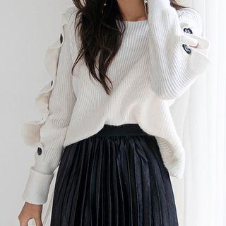 Button-up Cardigan White - One Size