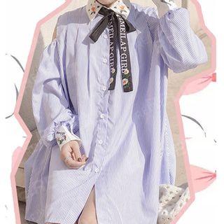 Bow Letter Long-sleeve Dress