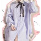 Bow Letter Long-sleeve Dress