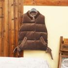 Velvet Padded Vest Coffee - One Size