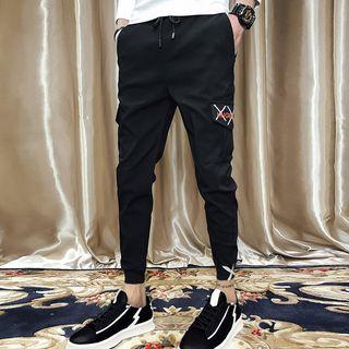 Pocket Detail Embroidered Slim-fit Pants