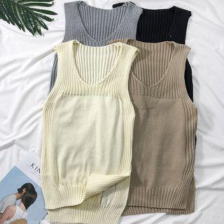 Slited Knit Vest