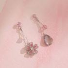 Non-matching Sakura Faux Crystal Dangle Earring