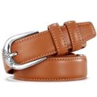 Engraved Buckle Genuine Leather Belt