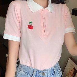 Short-sleeve Cherry Polo Shirt