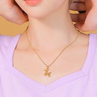 Balloon Pendant Necklace Balloon Dog Necklace - Gold - One Size