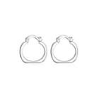 Fashion Simple Geometric Oval Earrings Silver - One Size
