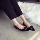 Pointy-toe Paneled Block-heel Shoes