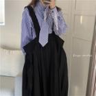 Striped Shirt / Suspender Skirt