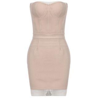 Strapless Mesh Sheath Dress