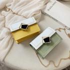 Color Block Embroidered Trim Shoulder Bag