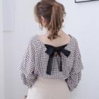 3/4-sleeve Tie-back Blouse