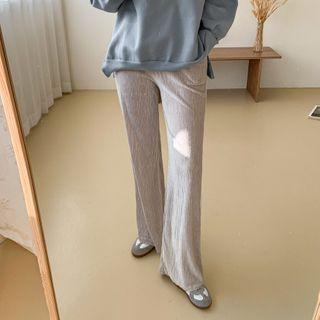 Boot-cut Textured Pants