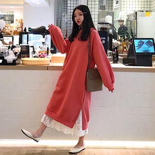 Side Slit Midi Pullover Dress / Lace Midi Skirt