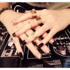 Faux Nail Tips (various Designs) L7 - Black - One Size