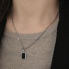Tag Pendant Sterling Silver Necklace Necklace - Black - One Size