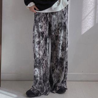 Dyed Velvet Wide-leg Pants