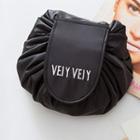 Lettering Drawstring Makeup Pouch