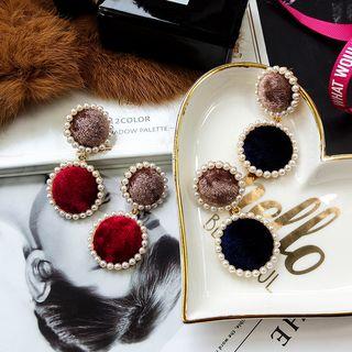 Velvet Button Drop Earring