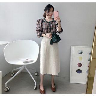Cotton Long Surplice-wrap Skirt