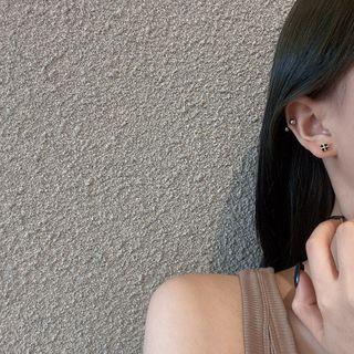 Set Of 5: Ear Stud E2654 - Gold & Black - One Size