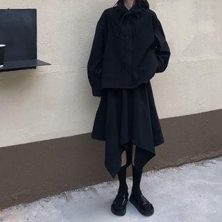 Plain Shirt / Asymmetric A-line Skirt
