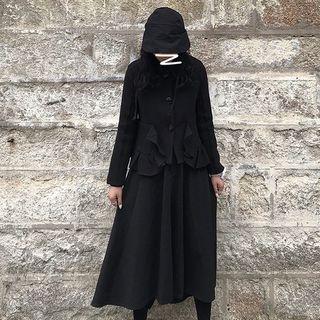 Ruffle Trim Single-breasted Jacket / Midi A-line Skirt / Cropped Wide-leg Pants