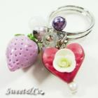 Sweet Purple Strawberry Pearl Silver Ring