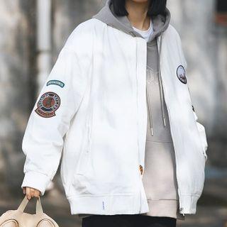Logo Applique Bomber Jacket