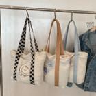 Rabbit Embroidered Faux Shearling Tote Bag