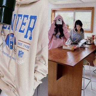 Letter-illustrated Oversize Hoodie