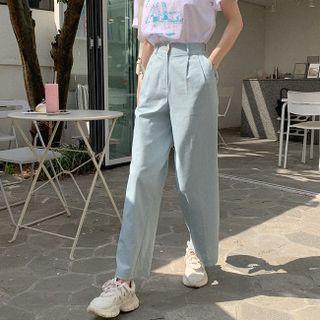 Pleated-front Straight Leg Pants