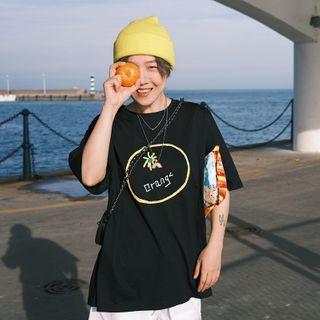 Couple Matching Apple Print Short-sleeve T-shirt